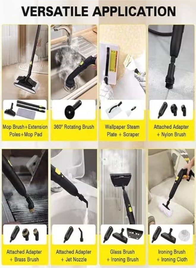 ايتي لايف منظف ​​بخاري متعدد الوظائف، لتنظيف الأرضيات/السيارات/الأرائك/المطابخ/المراحيض/الغسالات/أعمال التنظيف المنزلي، سعة 2 لتر، 2000 واط، سلك بطول 3 أمتار، SE8620، أصفر - Image 5